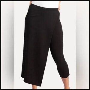 Betabrand Black Pants Skirt Wrap Slit